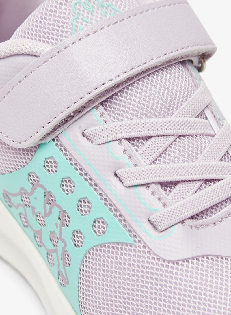 Kappa Girls' Colourblock Sports Shoes with Hook and Loop Closure - Image 5