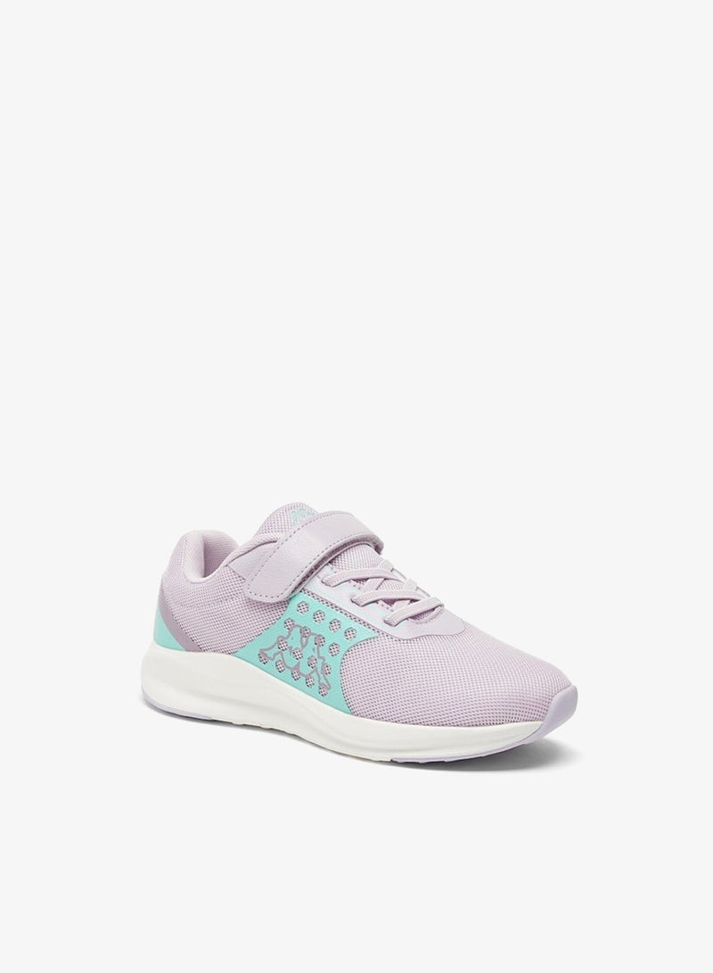 Kappa Girls' Colourblock Sports Shoes with Hook and Loop Closure - Image 3