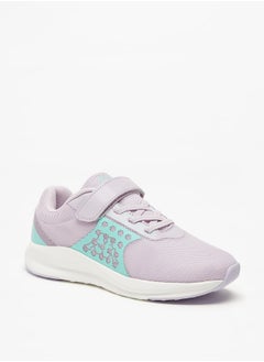 Kappa Girls' Colourblock Sports Shoes with Hook and Loop Closure  - Image 1