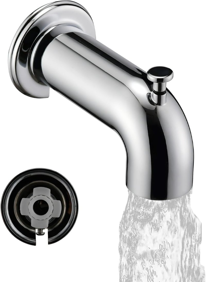 LOCALAND Slip-On Extra Long Tub Spout with Diverter, 1/2 Inch Slip Fit Connection,Chrome Plated - Image 1