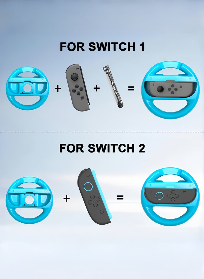 CoolRabbie Steering Wheel for Nintendo Switch 2/1 Joy-Con, Racing Wheel Compatible with NS2/NS/OLED for Mario Kart World 2025, with 6 Pcs Thumb Grip Caps for Joy-Con 2 Controllers - Image 3