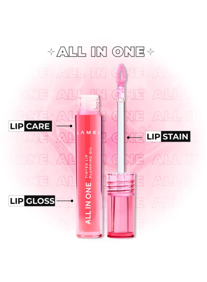 لاميل All in One Lip Tinted Plumping Oil №401 Peachy - Image 4