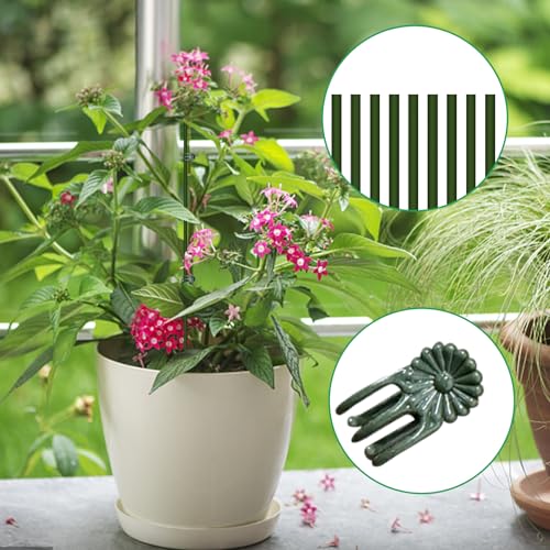 CANIPHA 10pcs Green Plant Support Stakes with 15pcs Clips, Bendable Stakes for Tall Plants, Indoor & Outdoor Use - Image 4