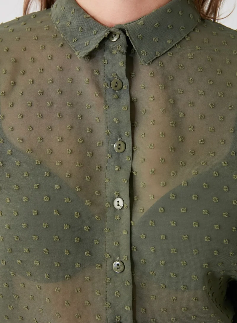 trendyol Polka  Dot Balloon Sleeve Top