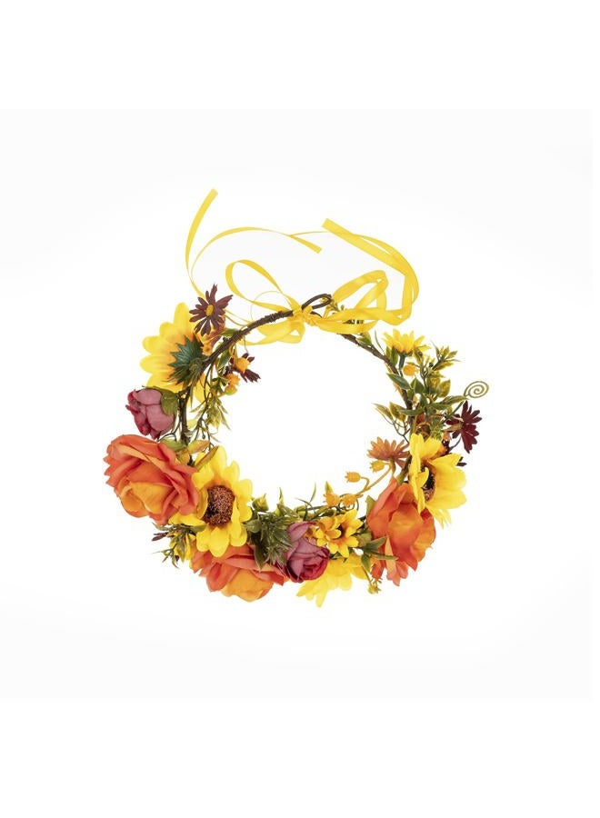 DreamLily Maternity Woodland Photo Shoot Peony Flower Crown Hair Wreath Wedding Headband BC44 (T-Fall Orange Crown) - Image 2