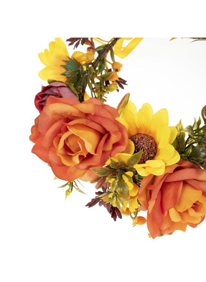 DreamLily Maternity Woodland Photo Shoot Peony Flower Crown Hair Wreath Wedding Headband BC44 (T-Fall Orange Crown) - Image 3