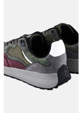 Algspar Men Lace Up Casual Sneakers, Olive  - Image 2