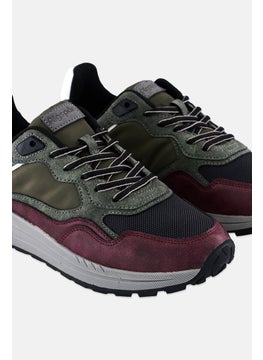 Algspar Men Lace Up Casual Sneakers, Olive  - Image 3