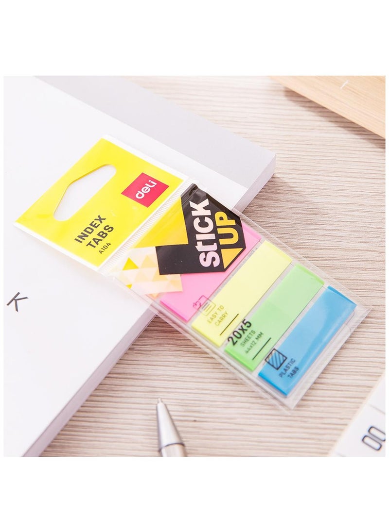 Deli 100-Piece Plastic Index Tabs 44x12mm Size Multicolour  - Image 5