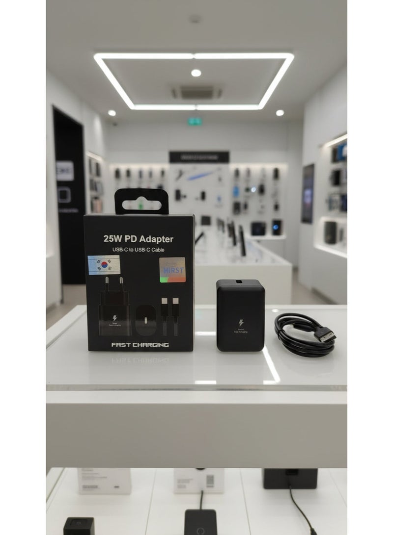 فيرست 1 شاحن USB-C سريع 25W – محول PD 3.0 وPPS مع كابل USB-C – شحن فائق السرعة للهواتف، التابلت، واللابتوب - Image 1