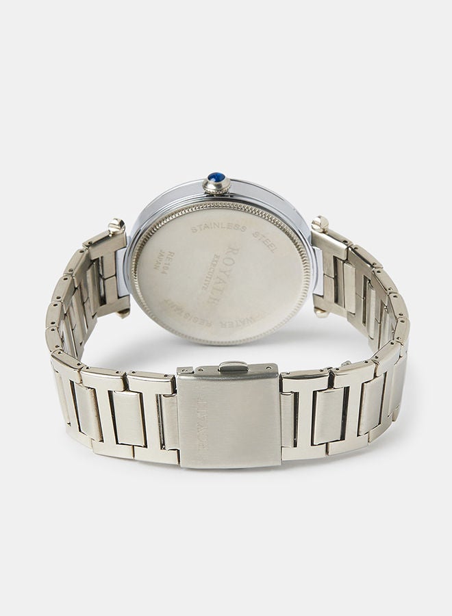 Royale Mega Round Shape Analog Wrist Watch RE104 I - 40mm - Silver - Image 2
