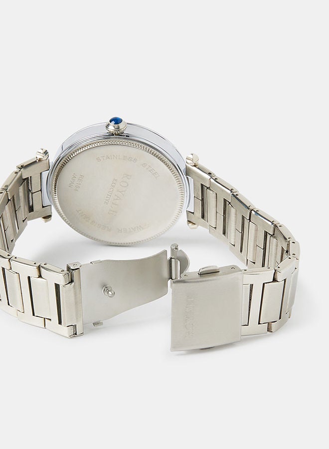 Royale Mega Round Shape Analog Wrist Watch RE104 I - 40mm - Silver - Image 4