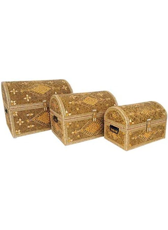 QUESERA Hand Made Decorative Gift Box wooden jewellery box set of 3 pcs Exclusively designed for Marriage Gifts Emarati Gifts Omani Marriage Gift storage box accessories box  organizing box - Image 2