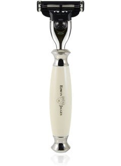 Edwin Jagger Dwin Jagger Simulated Ivory And Nickel Shaving Set With Gillette Mach 3 Razor And Pure Badger Shaving Brush And Stand  - Image 3