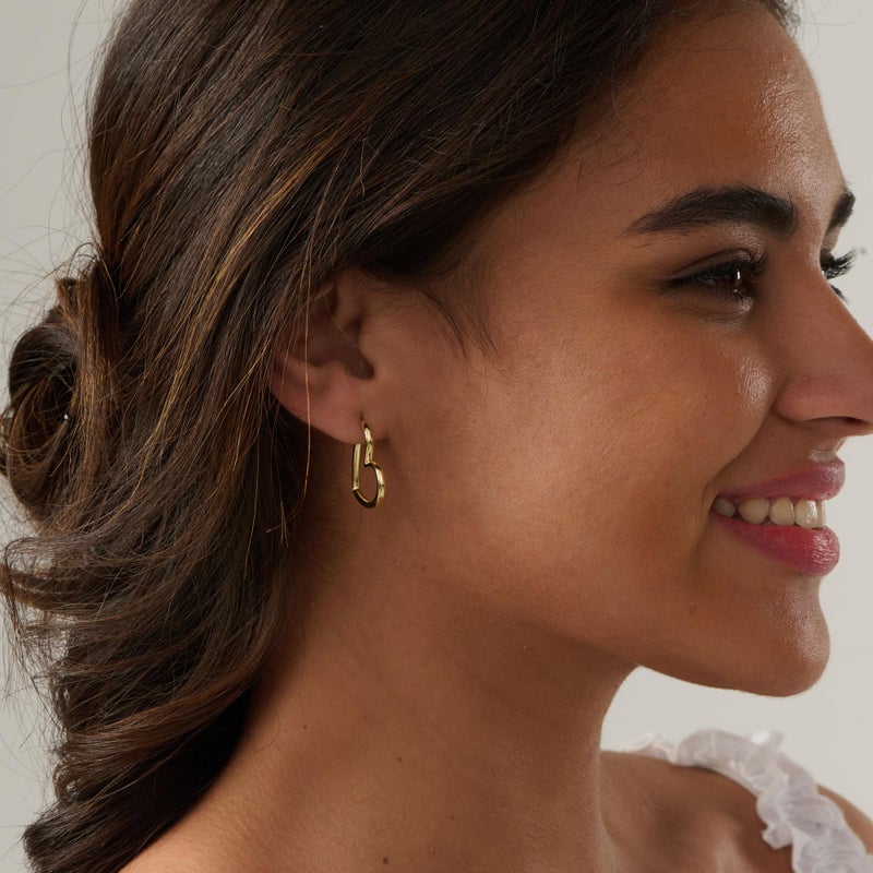 LLWOM Gold Huggie Earrings for Women, 14k Gold Plated Heart Hoop Earrings Hypoallergenic Lightweight Hoops Gifts - Image 3