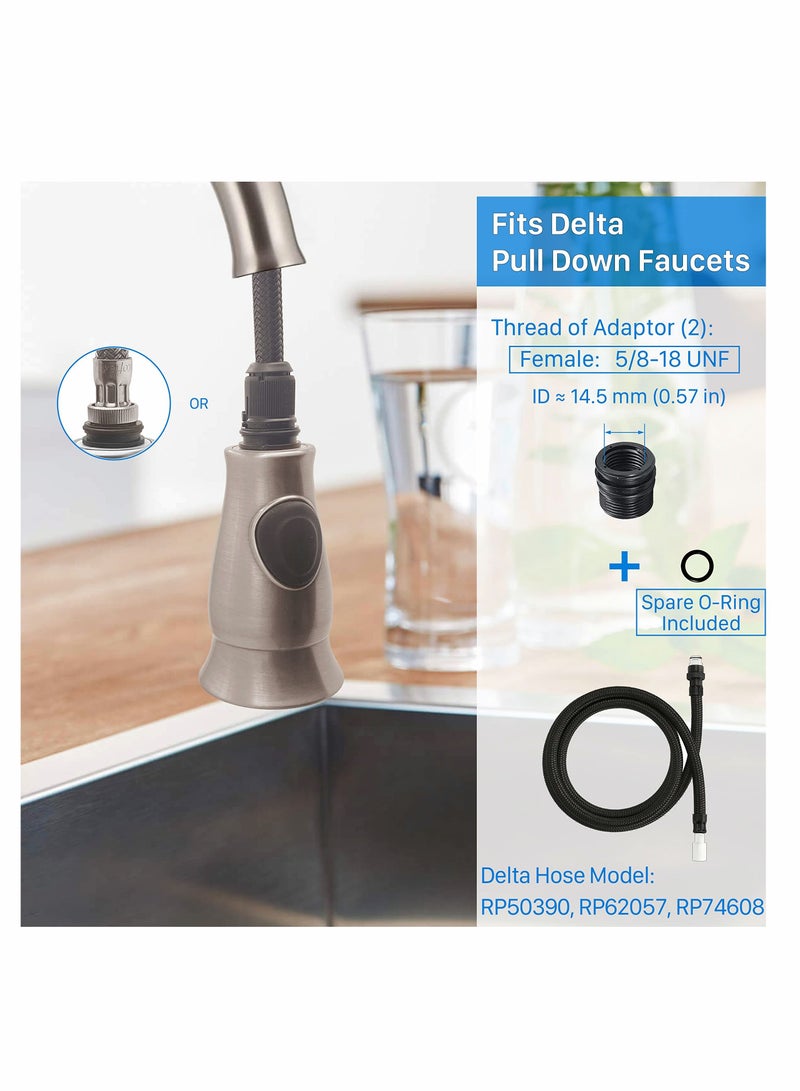 KASTWAVE Kitchen Faucet Pull Down Spray Head, KASTWAVE Faucet Sprayer Replacement for Kitchen Sink Pull-Down Faucet, 3 Function Kitchen Tap Spray Spout Part Brushed Nickel - Upgraded Ver  - Image 5