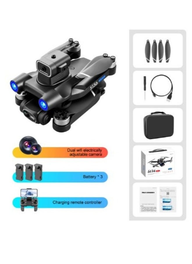AROAQ S136 Mini RC Quadcopter Folding Drone with GPS Infrared Obstacle Avoidance Brushless Motors With 3 Batteries  - Image 1