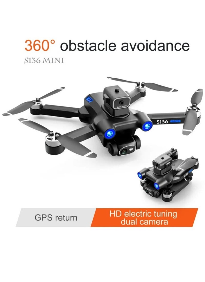 AROAQ S136 Mini RC Quadcopter Folding Drone with GPS Infrared Obstacle Avoidance Brushless Motors With 3 Batteries  - Image 3