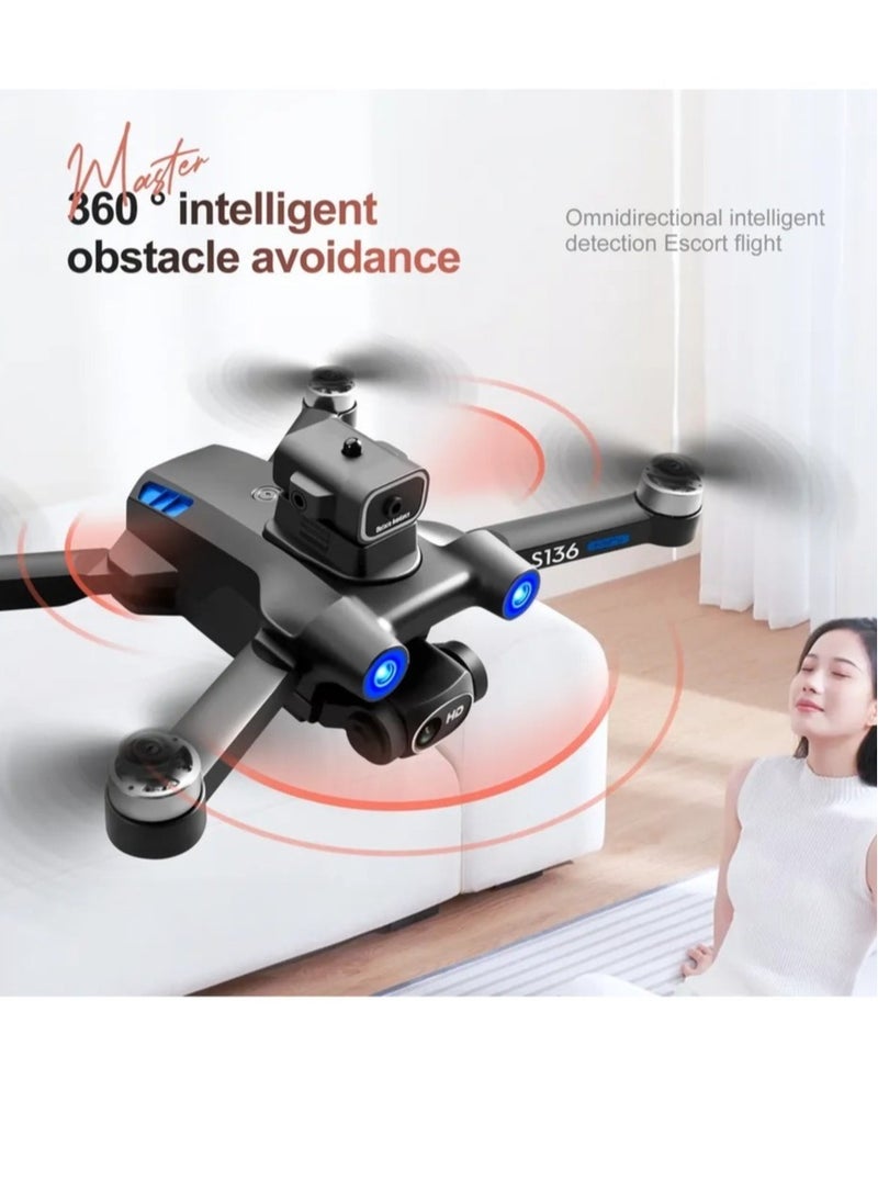 AROAQ S136 Mini RC Quadcopter Folding Drone with GPS Infrared Obstacle Avoidance Brushless Motors With 3 Batteries  - Image 4
