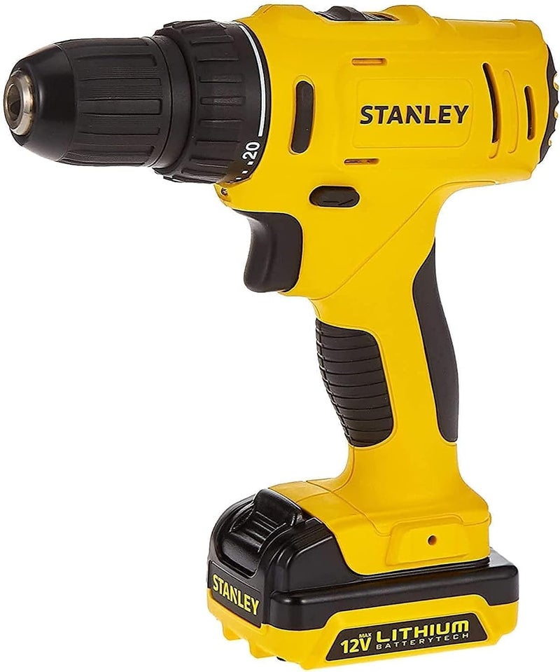Stanley Cordless Hammer Drill, 12V, 1.5Ah Li-Ion Battery + 16 Pieces Drill & Screwdriver Bits Set - Sch121S2Kme1-B5 - Image 1