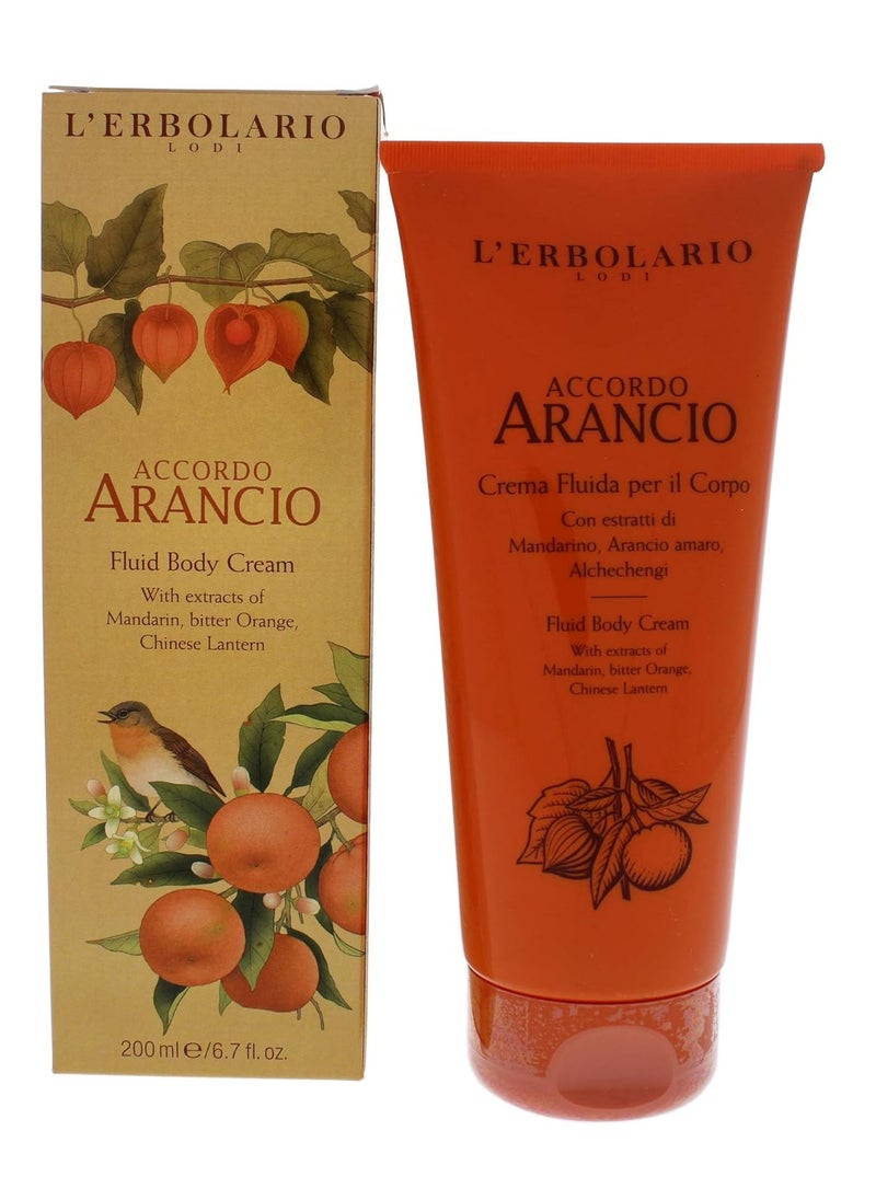 L'Erbolario L’Erbolario Accordo Arancio Body Cream - Citrus-Infused Moisturizer for Dry Skin - Brightening Body Cream - Uplifting Citrus Fragrance - 6.7 oz  - Image 1