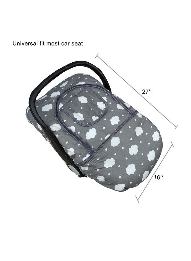 DODO NICI Carseat Cover, Winter Baby car seat Covers for Infant car seat, Baby Carrier Cover Canopy, Window in Door Zipper Open, Thick Padded, Grey Cloud; - Image 4