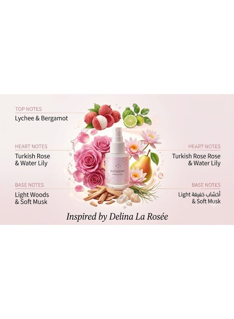 INSTAGLOW Hair mist alcohol free floral  powdery fragrance fine hair mist - Image 3