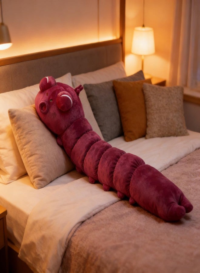 VNYIGDJS Toji Worm Plush, 120cm/47in Large Stuffed Animal Body Pillow, Burgundy Red, Soft Anime Plush Toy - Image 4