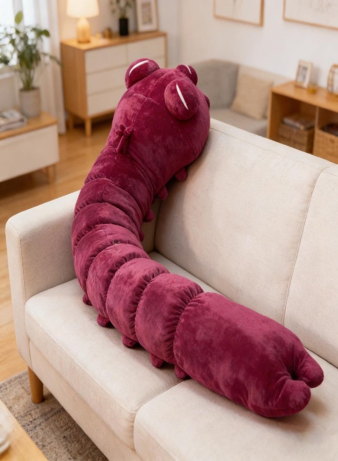 VNYIGDJS Toji Worm Plush, 120cm/47in Large Stuffed Animal Body Pillow, Burgundy Red, Soft Anime Plush Toy - Image 2