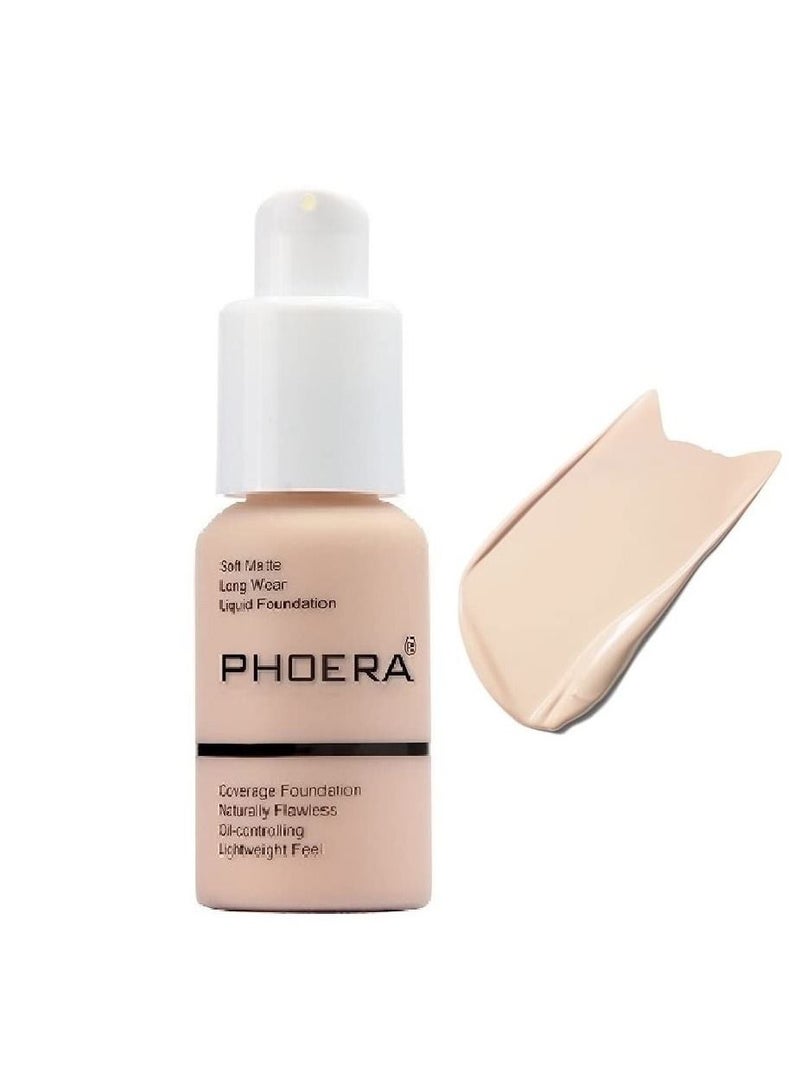 Phoera Flawless Soft Liquid Matte Foundation Durable Waterproof Oil Control Concealer 105 - Image 1