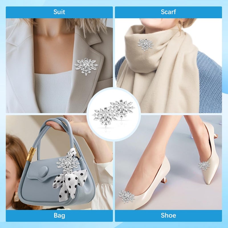 May Create ® 2Pcs Shoe Clips Charms for Women, Crystal Rhinestone Shoe Decoration, Detachable Rhinestone Crystal Shoe Buckle Clips, Bridal Wedding Prom Party High Heels Accessories - Image 5