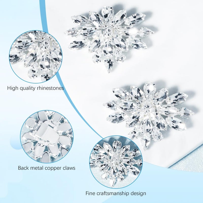 May Create ® 2Pcs Shoe Clips Charms for Women, Crystal Rhinestone Shoe Decoration, Detachable Rhinestone Crystal Shoe Buckle Clips, Bridal Wedding Prom Party High Heels Accessories - Image 4