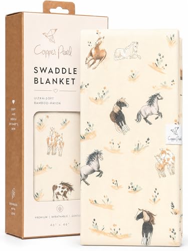 Copper Pearl Swaddle Blankets for Newborns Soft Stretchy Receiving Blankets for Boys and Girls Large 46 x 46 Inch Baby Blankets Lightweight and Breathable Swaddles Montana - Image 1