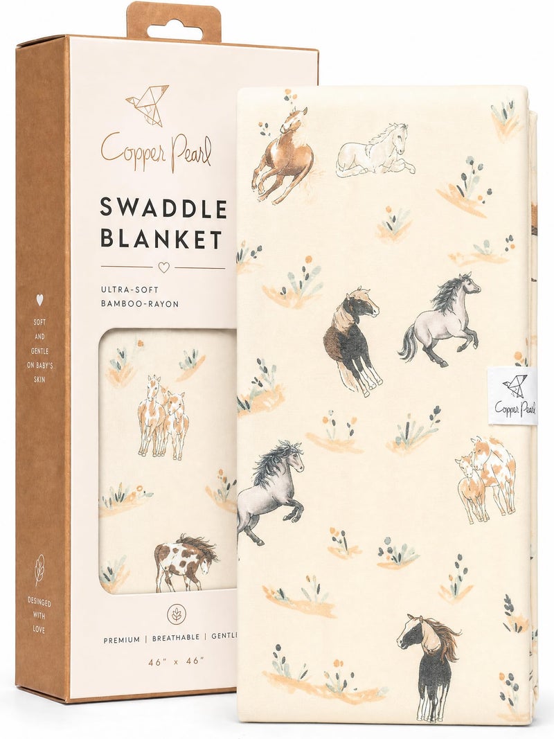 Copper Pearl Swaddle Blankets for Newborns Soft Stretchy Receiving Blankets for Boys and Girls Large 46 x 46 Inch Baby Blankets Lightweight and Breathable Swaddles Montana - Image 2