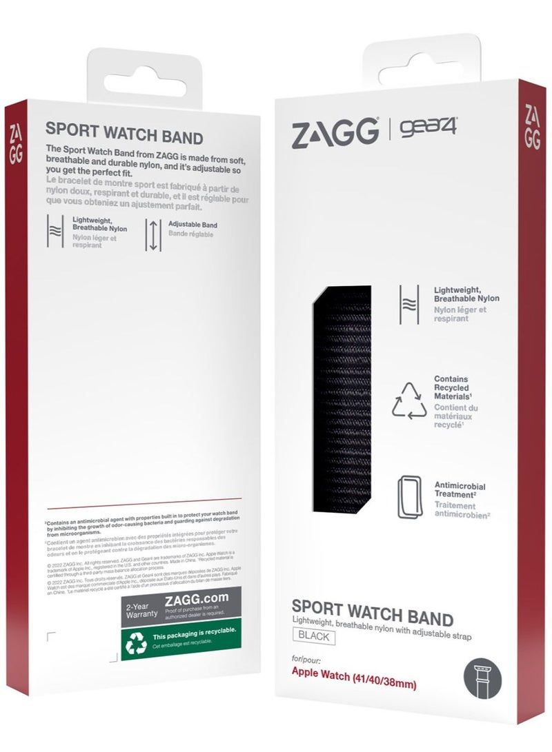 Gear4 Sport Apple Watch Series 8/7 (41mm), Series 6/SE/5/4 (40mm) and Series 3/2/1 (38mm) Band - Black - Image 2