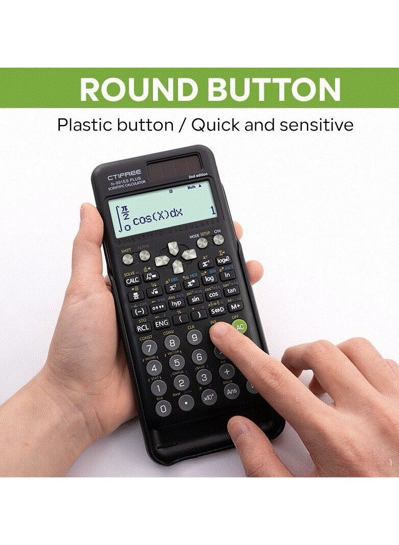 CTIFREE FX-991esplus2nd Function Calculator Scientific Calculator Matrix Complex Solution Equations - Black - Image 2