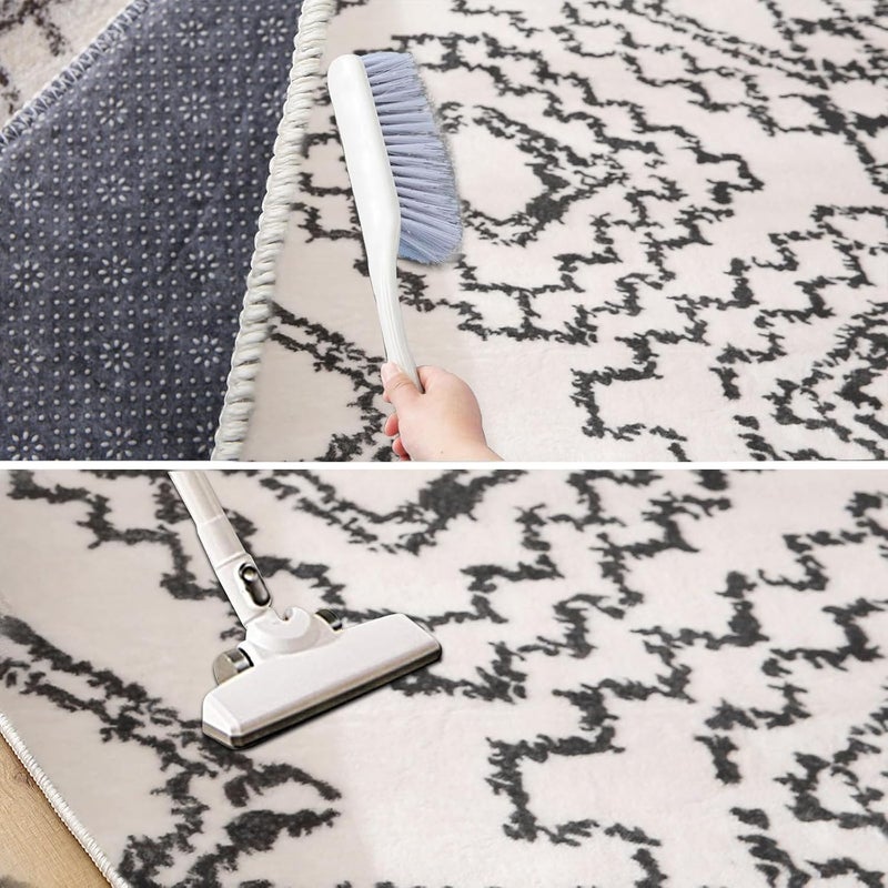 Leesentec Moroccan Area Rug - Modern Abstract Geometric Carpet (80 x 120 cm, Ivory/ ) - Image 5