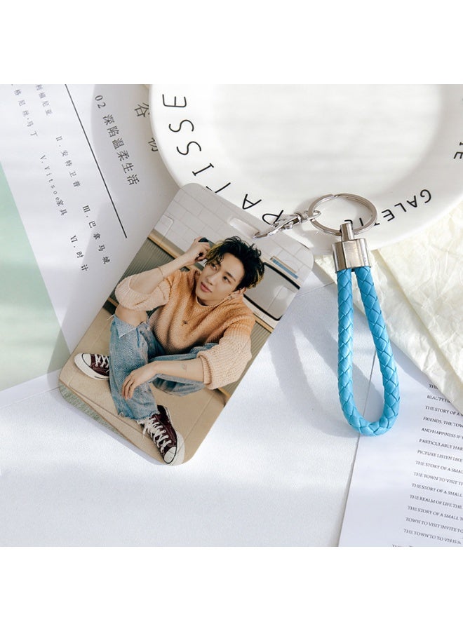 NIBEMINENT 1 - Piece GOT7 Kpop Photo Card Holder Pendant Key Chain ID Badge Holder ID Card Holder Photo Card Protector for School ID Office ID Access Card for Women Girls