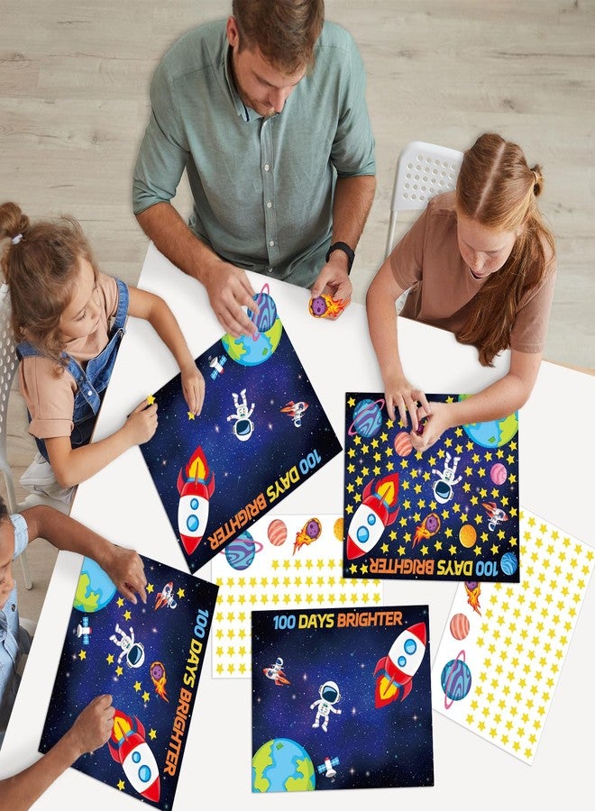 CHUNNIN 32Pcs 100 Days of School Space Scene Sticker for Kids Fun Vivid Solar System Astronaut Poster and Space Theme DIY Craft Sticker Outer Space Build a Scene Crafts for Classroom Activity Supplies - Image 5