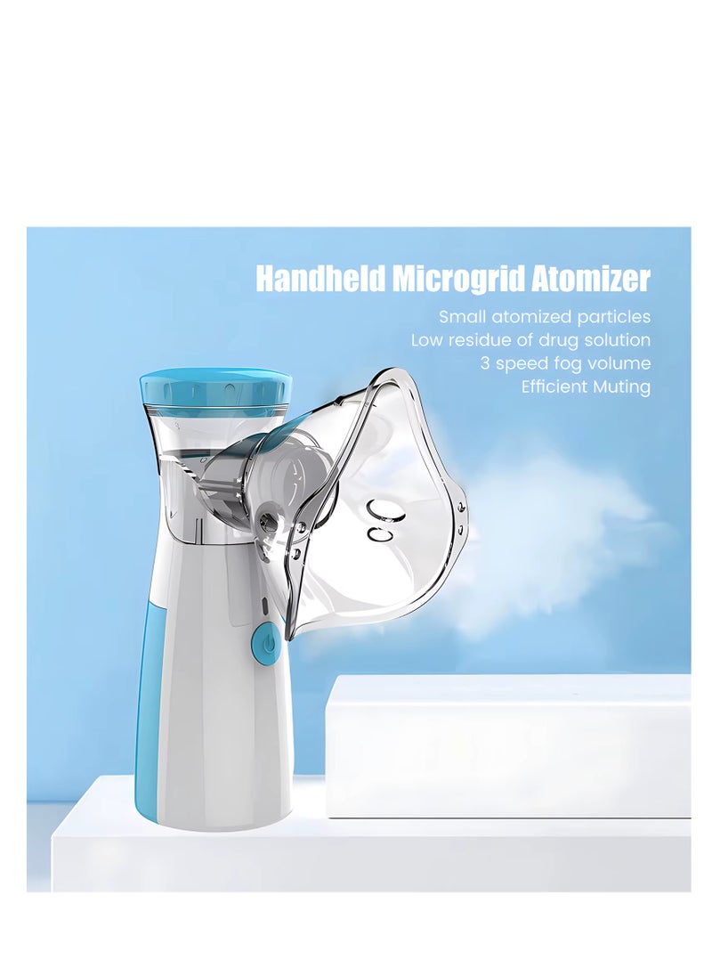 Portable Handheld Mesh Inhaler – Automatic Inhalator for Adults and Kids, Compact Ultrasonic Humidifier for Home and Travel, Complete with Masks and Mouthpieces for Convenient Steam Therapy (ASSORTED COLOR)
