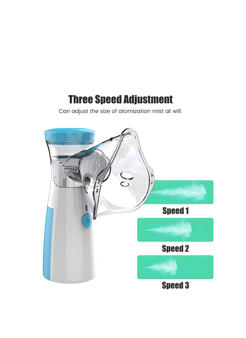 Portable Handheld Mesh Inhaler – Automatic Inhalator for Adults and Kids, Compact Ultrasonic Humidifier for Home and Travel, Complete with Masks and Mouthpieces for Convenient Steam Therapy (ASSORTED COLOR)