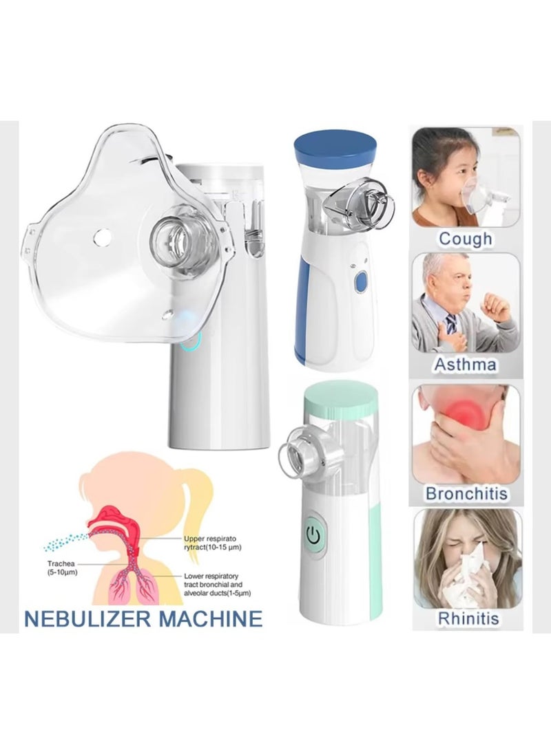 ADAK Portable Handheld Mesh Inhaler – Automatic Inhalator for Adults and Kids, Compact Ultrasonic Humidifier for Home and Travel, Complete with Masks and Mouthpieces for Convenient Steam Therapy (ASSORTED COLOR)  - Image 5