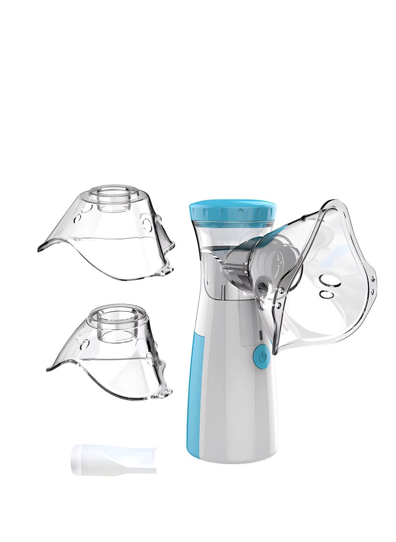 Portable Handheld Mesh Inhaler – Automatic Inhalator for Adults and Kids, Compact Ultrasonic Humidifier for Home and Travel, Complete with Masks and Mouthpieces for Convenient Steam Therapy (ASSORTED COLOR)
