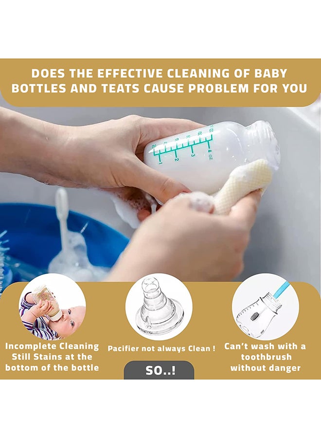 LuQu Silicone Baby Bottle Cleaning Brush Set 3-in-1 Pink for Daily Use and Home Cleaning - Image 5