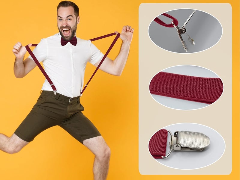 DIBI Suspenders for Men - Adjustable X back Suspender with 4 Strong Clips - Image 3