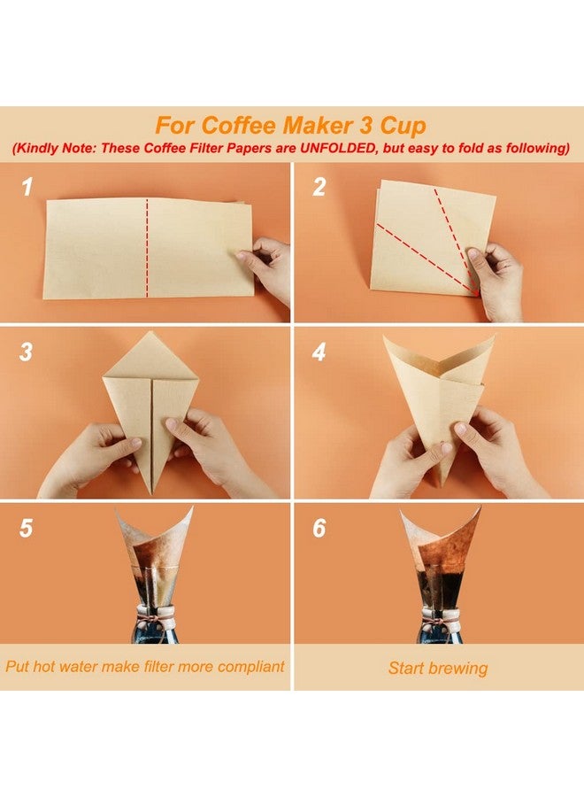 BYKITCHEN BYKITCHEN Pour Over Coffee Filter, Squares, Natural Unbleached Disposable Coffee Filter Papers for Pour Over Coffee Maker Drippers and More(Set of 50 & Fit for 3-10 Cups)  - Image 5