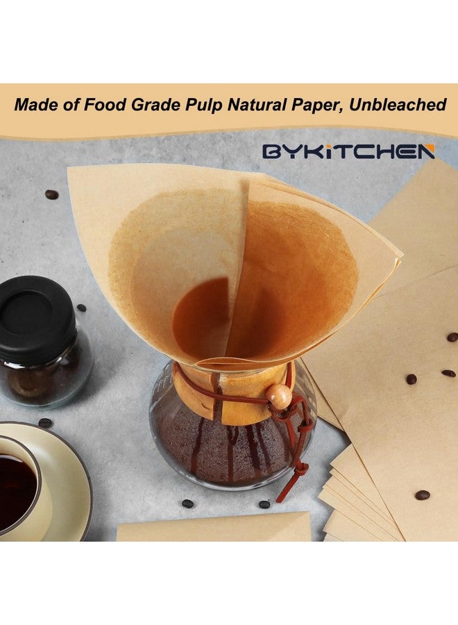 BYKITCHEN BYKITCHEN Pour Over Coffee Filter, Squares, Natural Unbleached Disposable Coffee Filter Papers for Pour Over Coffee Maker Drippers and More(Set of 50 & Fit for 3-10 Cups)  - Image 3