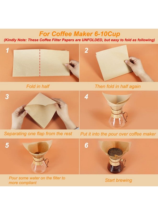 BYKITCHEN BYKITCHEN Pour Over Coffee Filter, Squares, Natural Unbleached Disposable Coffee Filter Papers for Pour Over Coffee Maker Drippers and More(Set of 50 & Fit for 3-10 Cups)  - Image 4