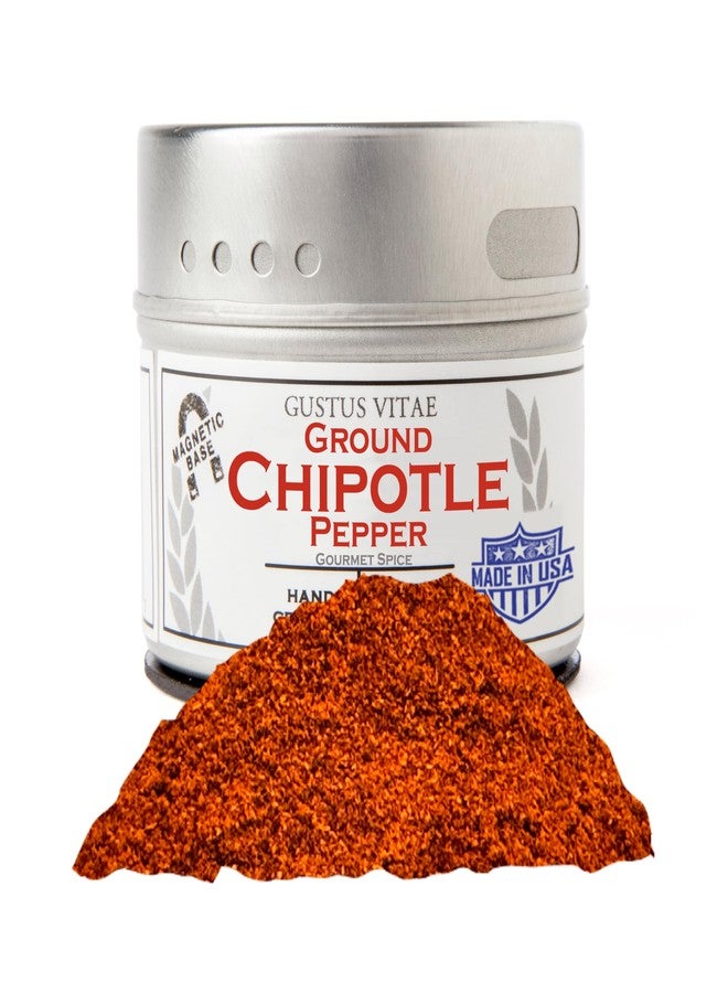GUSTUS VITAE Ground Chipotle Powder | All Natural | Non GMO | 1.7 oz | Hand Crafted | Gourmet Spice | Small Batch | Ultra Premium | GLP-1 Friendly | Artisanal Rub | Single Ingredient Seasoning | Magnetic Tin | Gustus Vitae - Image 1