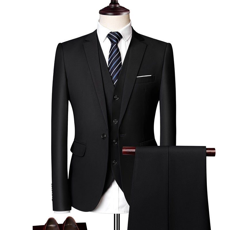 Men''s Business Casual Suit Set Pink Three-Piece Suit Foreign Trade Cross-Border - Image 1